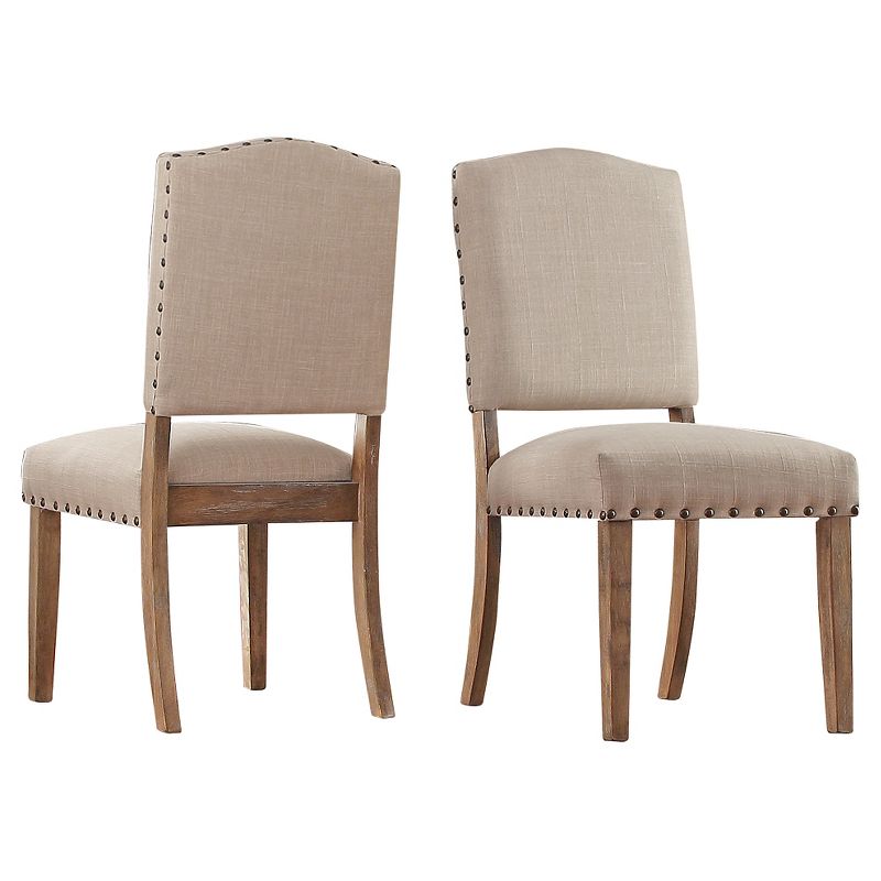 Set of 2 Cobble Hill Nailhead Accent Dining Chair Wood - Inspire Q, 3 of 14