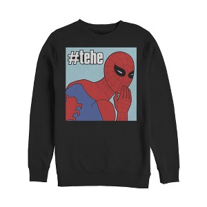Men's Marvel Spider-Man #tehe Giggle Sweatshirt - 1 of 3