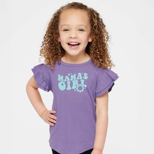 The Juniper Shop Mama's Girl Flower Flutter Sleeve Tee - 1 of 4