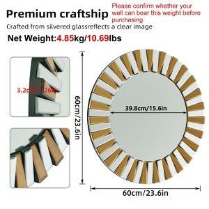 ARTLOGE 60cm/80cm Break Depression Round Beveled Mirror Wall-Mounted Bathroom Vanity Mirror - 1 of 4
