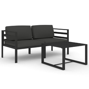 vidaXL Patio Furniture Set Outdoor Sectional Sofa Set Aluminum Anthracite - 1 of 4