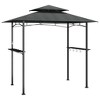 vidaXL BBQ Gazebo with Side Shelves Anthracite 94.5"x59.1"x95.7" Steel - 2 of 4