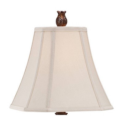 Thornewood Crackled Brown Candlestick Console Table Lamp with Beige Shade