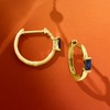 Pure Collection by Ross-Simons 0.10 ct. t.w. Sapphire Huggie Hoop Earrings in 14kt Yellow Gold - 3 of 4