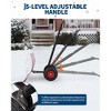 Heavy Duty Snow Shovel with Wheels, Steel Dual Handle Push Snow Pusher Shovel, 5-Position Angle & Height Adjustable Handle, Sidewalk Yard Snow Plow - 2 of 4