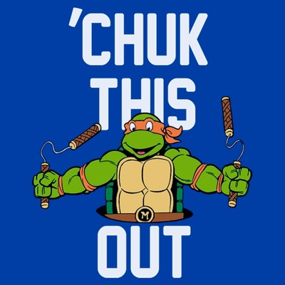 Men's Teenage Mutant Ninja Turtles Chuk This Out Michelangelo  T-Shirt - Royal Blue - Small