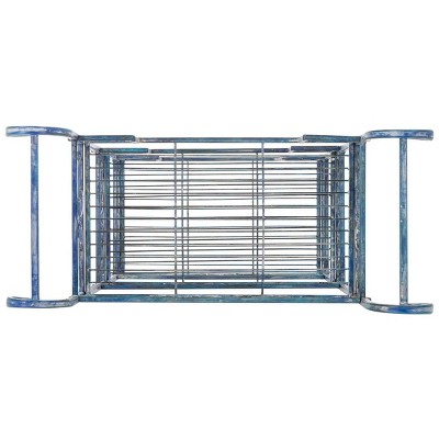 Antique Blue Victorian Inspired 3-Tier Iron Shelf