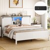 Bed Frame, Full Size Platform Bed Frame with Sliding Barn Door Storage Cabinets - 2 of 4