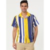 Lars Amadeus Men's Summer Striped Shirts Short Sleeves Button Down Beach Color Block Shirt - 2 of 4
