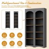 Farmhouse 5 Tier Bookshelves Set of 2,Storage Cabinet with Adjustable Shelves,72"H Kitchen Pantry Cabinet for Living Room,Bathroom-Tanpinhause - 3 of 4