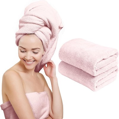Scala Microfiber Hair Towel Wrap Twist for Women (2 Pack)