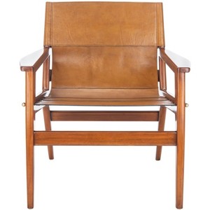 Culkin Leather Sling Chair - SFV9014 - Safavieh Couture - 1 of 4
