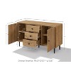 LuxenHome Oak Manufactured Wood 48.8-Inch Wide 2-Door 3-Drawer Buffet Cabinet - 3 of 4