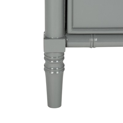 Gray Bamboo 3-Drawer Transitional Nightstand