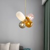YIYIBYUS Modern Glass 4-Light Chandelier Colorful Pendant for Bedroom Kitchen - 2 of 4