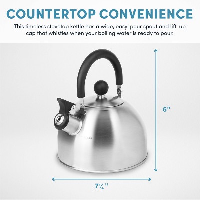 Aroma 1.5qt Stainless Steel Stovetop Kettle Silver