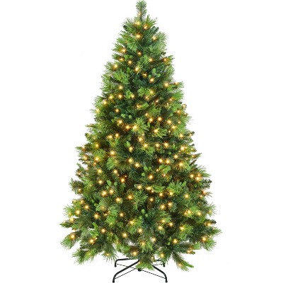 Yaheetech 6Ft/7.5Ft Pre-Lit Artificial Christmas Tree for Home Party