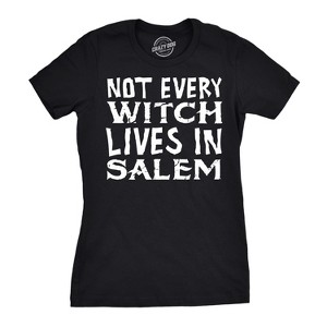 Womens Not Every Witch Lives In Salem T Shirt Funny Halloween Tee For Ladies - Crazy Dog Women's T Shirt - 1 of 4