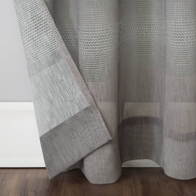 Gray Ombre Sheer Polyester Grommet Curtain Panel, 52" x 96"