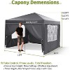 10x10 Pop Up Canopy with 4 Sidewalls, Outdoor Portable Instant Canopy Waterproof Tent, Versatile Gazebo for Camping, Outdoor Parties, Backyard - 3 of 4