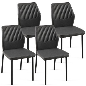 NicBex Dining Chair Set of 4 PU Leather Living Room Armless Chair with Metal Legs - 1 of 4