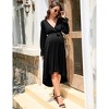 Clearlove Maternity Asymmetrical Hem Ruffle Dress Long Sleeve Tiered High Low Pregnancy Maxi Dress - 3 of 4