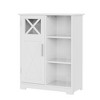 VECELO Bathroom Floor Storage Cabinet with 2 Adjustable Shelves, Freestanding Cabinet with 1 Door & 3 Open Compartments, White - 2 of 4