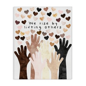 Stupell Industries We Rise by Lifting Others Quote Hands Hearts Canvas Art - 1 of 4