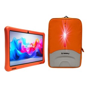 LINSAY 10.1"Octa Core 128GB Storage Android 15 Tablet with Yellow Kids Defender Case, Earphones and LED Back Pack Yellow - 1 of 4