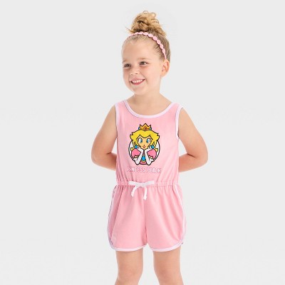 Toddler Girls' Nintendo Princess Peach Romper - Pink