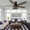 Bella Depot 52" Black Industrial Flush Mount Ceiling Fan with Light and Remote 6-speed DC Motor Reversible Blades - 2 of 4