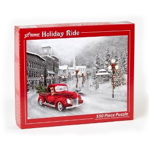 Vermont Christmas Holiday Ride Puzzle Art by Michael Shelton 24 x 18 550 Pieces - 1 of 3