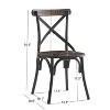 Nordlys Set of 2 Metal and Gray Wood Dining Chairs Industrial Style Dining Room - 4 of 4