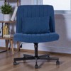 Mshliw Linen Office Chair with Criss Cross Metal Base, Adjustable Height, 360° Swivel, Memory Foam Cushion & Ergonomic Tilt Design for Home Office - 2 of 4