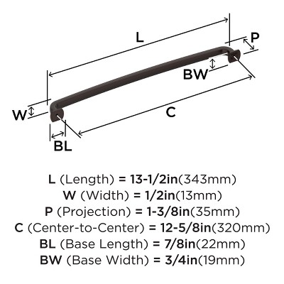 Oil-Rubbed Bronze 12-5/8" Modern Industrial Bar Pull
