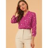 INSPIRE CHIC Women's Metallic Vintage Long Sleeve Gilding Shiny Dots Stars Top - 3 of 4