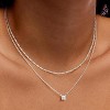 14K Gold or Silver Plated CZ Choker Set for Women: Dainty Gold Chain & Simulated Diamond Pendant, Trendy Jewelry Gift - 2 of 4