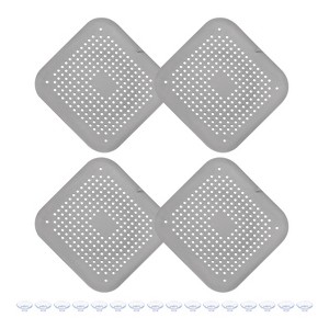 Unique Bargains Square Anti-Slip Kitchen with Suction Cups Drain Protector 4 Pcs - 1 of 4