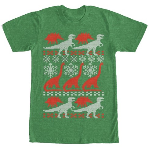 Men's Lost Gods Ugly Christmas Dinosaur Print T-shirt - Kelly Heather ...