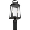 John Timberland Jubliee 20 1/4" High Modern Outdoor Post Light Fixture Pole Porch House Exterior Set of 2 2-Light Black Metal Clear Glass Shade - 3 of 4