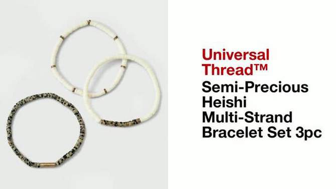 Semi-Precious Heishi Multi-Strand Bracelet Set 3pc - Universal Thread™, 2 of 6, play video