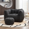 KWPZQEB Bean Bag Chair, Chenille Floral Shaped Bean Bag Sofa with Footstool, Square Lazy Sofa, Large Reading Chair for Living Room, Gaming - 4 of 4