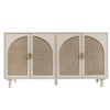 SKRAN Rattan Buffet Cabinet with Storage, Sideboard Cabinet with Solid Pine Legs, Accent Wood Cabinet for Dining Room, Kitchen - 2 of 4