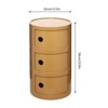 YIYIBYUS Narrow Nightstand Round End Table with Storage, Yellow - 4 of 4