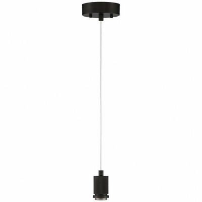 Transitional Matte Black 9'' LED Pendant with Clear Glass