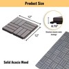 Interlocking Deck Tiles – 12"x12" Light Gray Acacia Hardwood, Checker Pattern for Patio, Balcony & Poolside – Easy DIY Outdoor Flooring - 3 of 4