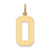 Black Bow Jewelry 14k Yellow Gold, Athletic Collection, Large Polished Number 0 Pendant - 3 of 4