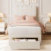 Acekool Twin Platform Bed Frame with Storage Drawer and  Upholstered Headboard, Strong Wooden Slats, Noise-Free, Easy Assembly - 3 of 4