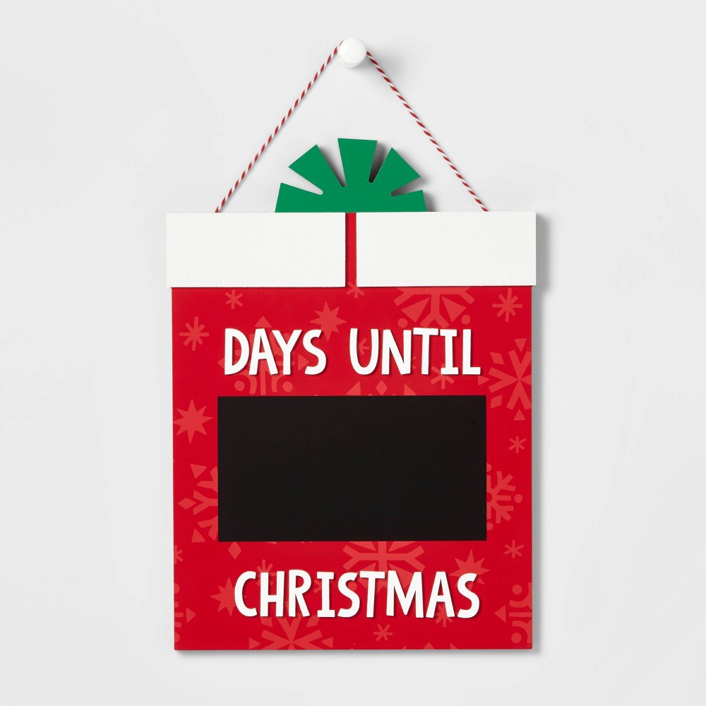 18.5" Wood Present 'Days Until Christmas' Hanging Countdown Sign Red - Wondershop (Set of 3)