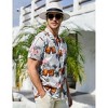 Halloween Men's Floral Print Button-Down Shirt Men's Hawaiian Floral Shirts Tropical Holiday Beach Shirt - 4 of 4